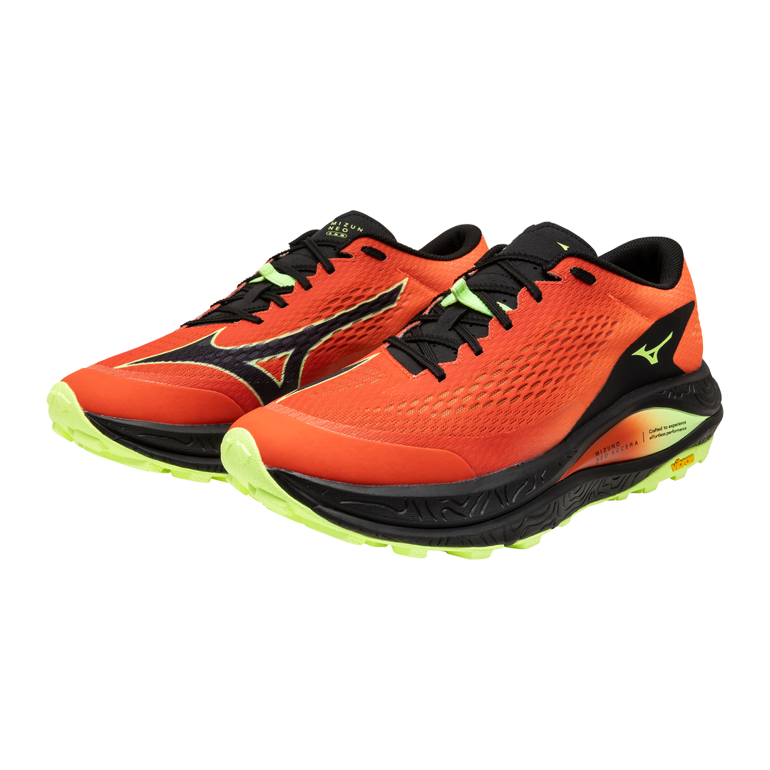 Mizuno Unisex Neo Accera - Orange.com/Lime Pulp/Black - Trail - AW26