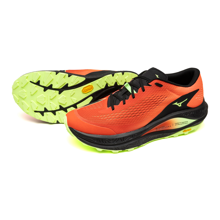 Mizuno Unisex Neo Accera - Orange.com/Lime Pulp/Black - Trail - AW26