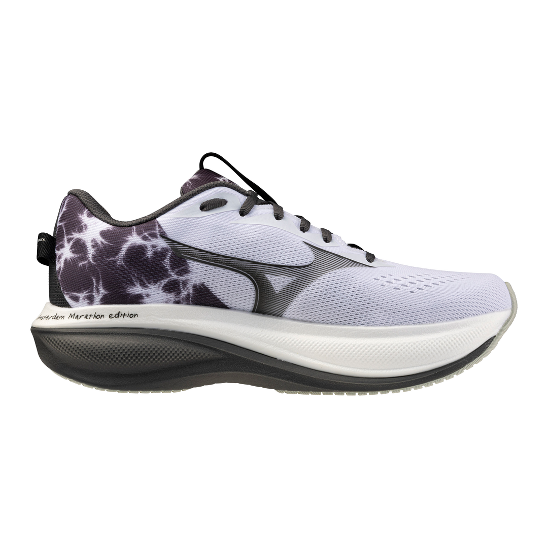 Mizuno Unisex Wave Rider 30 Amsterdam - White/Black - Neutral - AW26