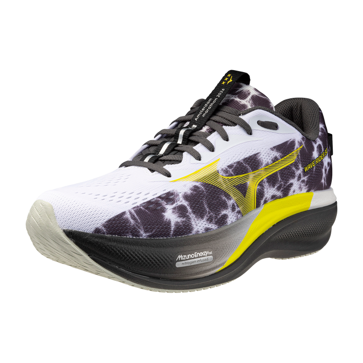 Mizuno Unisex Wave Rider 30 Amsterdam - White/Black - Neutral - AW26