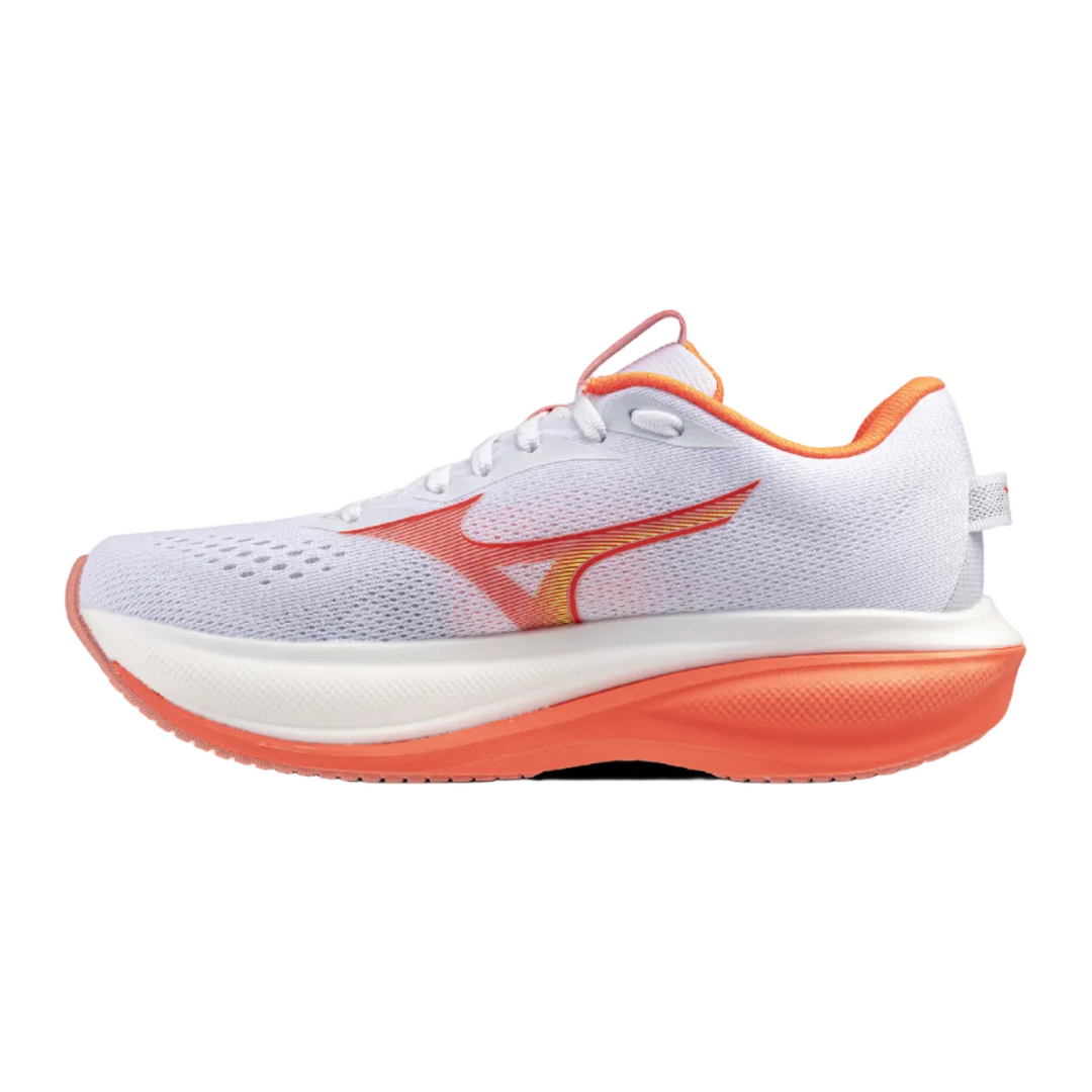 Mizuno Womens Wave Rider 30 - White/Flamingo Coral/Lime Pulp - Neutral - AW26