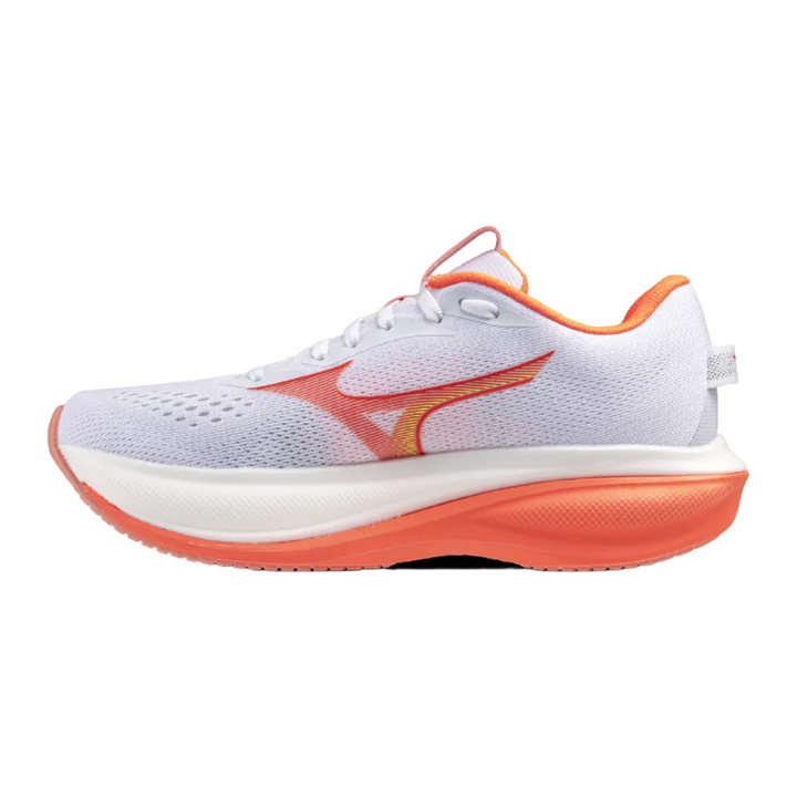 Mizuno Womens Wave Rider 30 - White/Flamingo Coral/Lime Pulp - Neutral - AW26