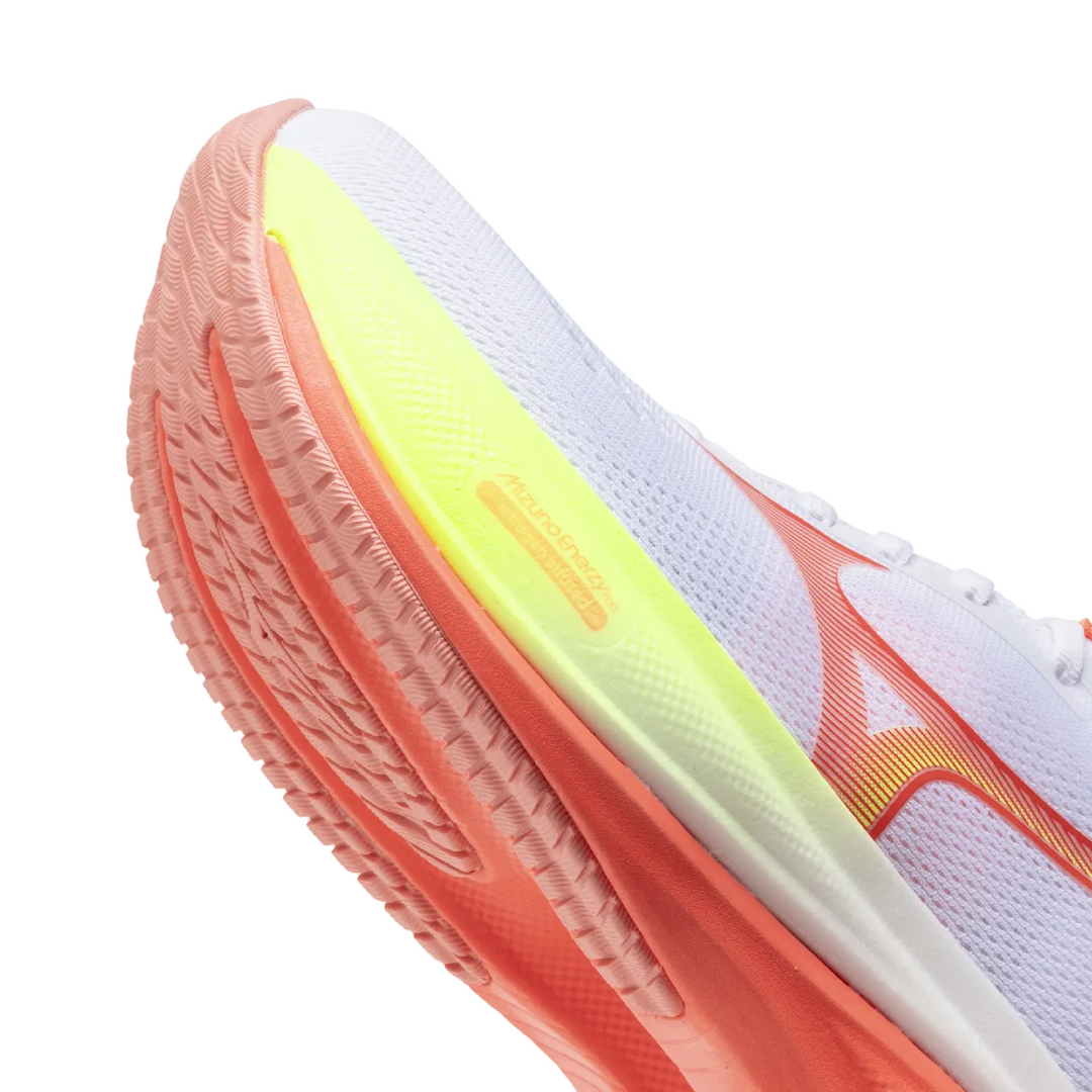 Mizuno Womens Wave Rider 30 - White/Flamingo Coral/Lime Pulp - Neutral - AW26
