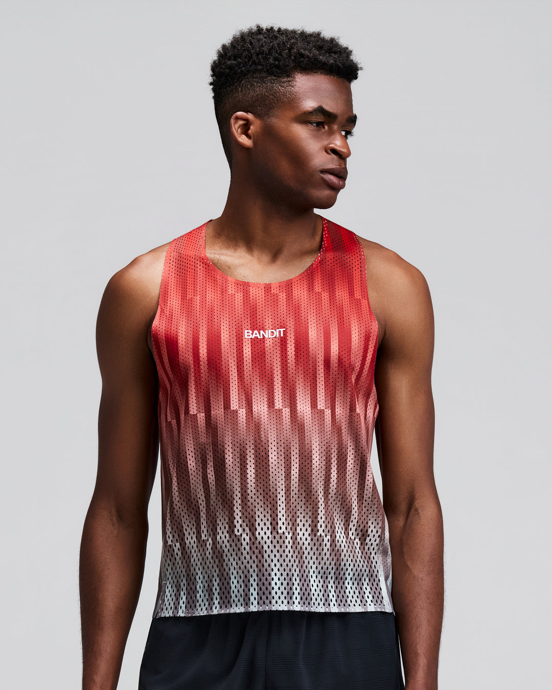 Bandit Men's Shredder Shorty Race Singlet - Uneven Gradient - Poppy - AW26