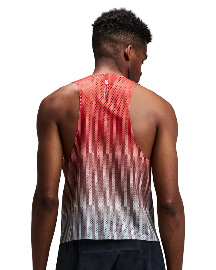 Bandit Men's Shredder Shorty Race Singlet - Uneven Gradient - Poppy - AW26