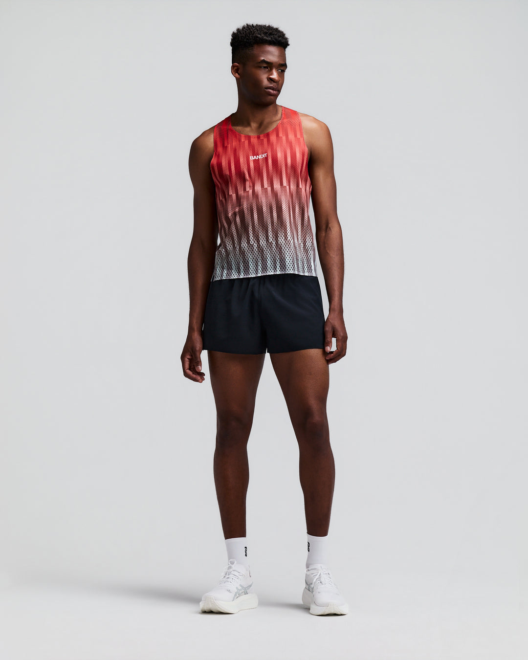 Bandit Men's Shredder Shorty Race Singlet - Uneven Gradient - Poppy - AW26