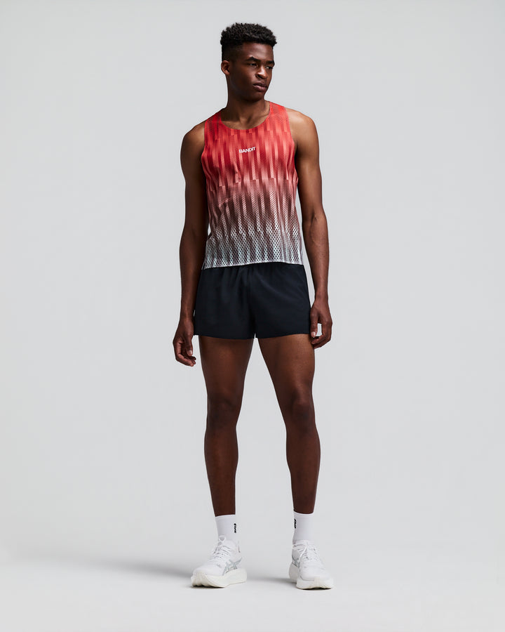 Bandit Men's Shredder Shorty Race Singlet - Uneven Gradient - Poppy - AW26