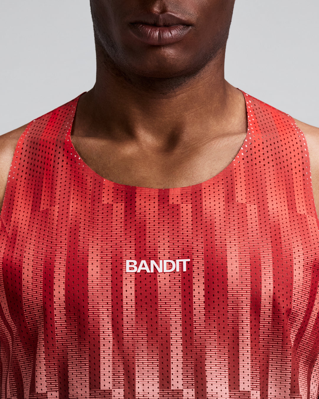 Bandit Men's Shredder Shorty Race Singlet - Uneven Gradient - Poppy - AW26