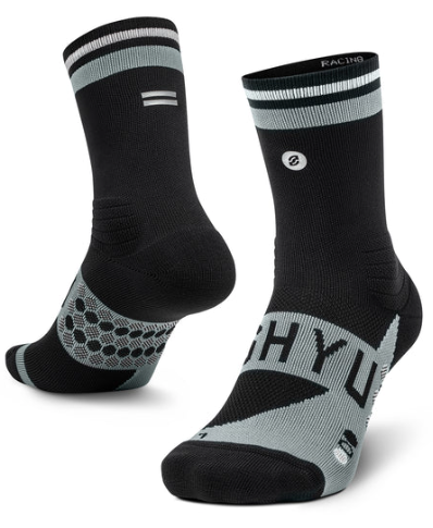 SHYU Racing Half Crew Socks - Black/Grey/White