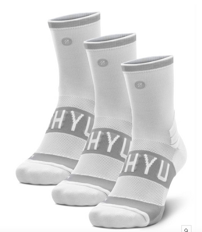 SHYU Training Half Crew Socks - White 3pk