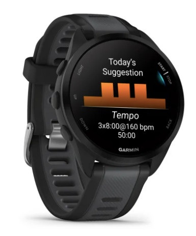 Garmin Forerunner 165 Music - 43mm - Black/Slate Grey – Run North West Garmin Forerunner 165 Music - 43mm - Black/Slate Grey – Run North West