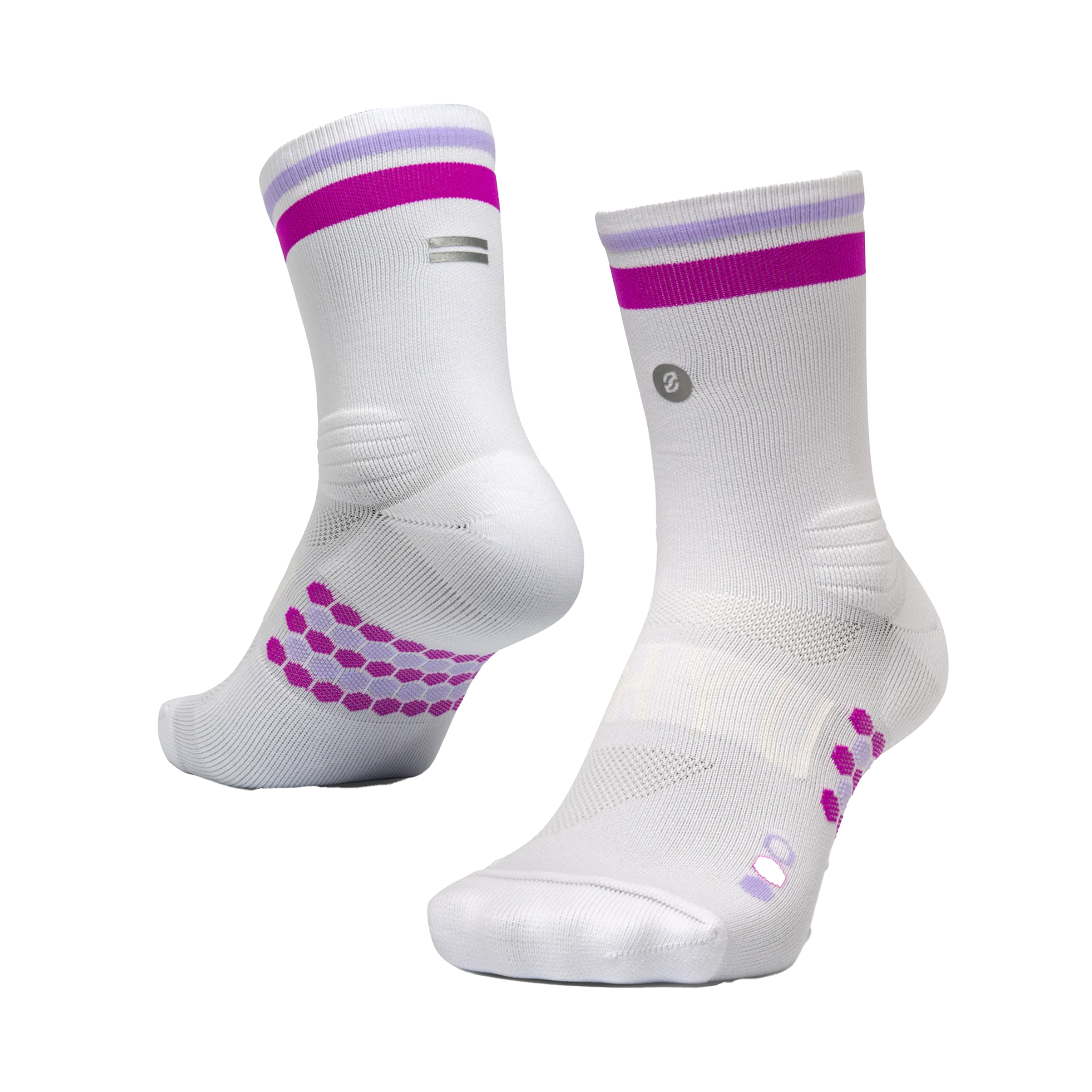 SHYU Racing Half Crew Socks - White/Grape/Lilac