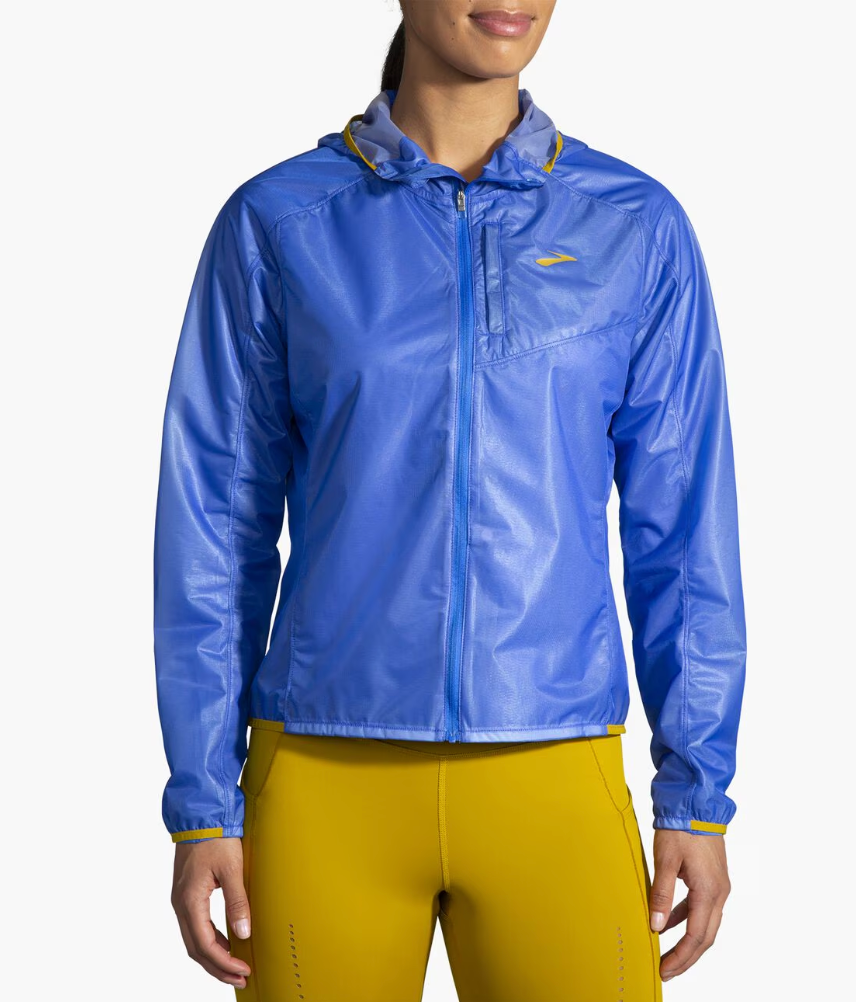 Brooks Womens All Altitude Jacket- Bluetiful/Golden Hour