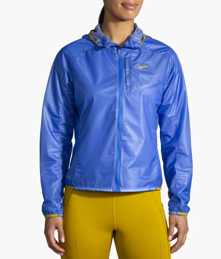 Brooks Womens All Altitude Jacket- Bluetiful/Golden Hour