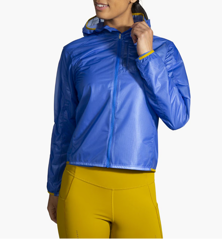 Brooks Womens All Altitude Jacket- Bluetiful/Golden Hour