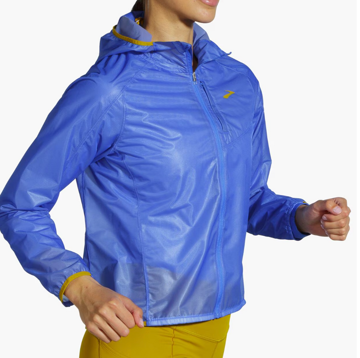 Brooks Womens All Altitude Jacket- Bluetiful/Golden Hour