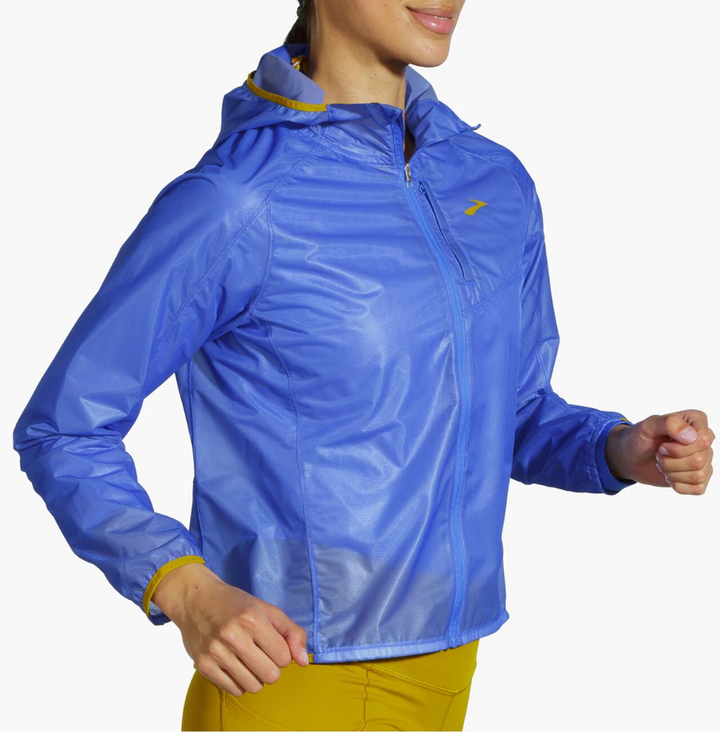 Brooks Womens All Altitude Jacket- Bluetiful/Golden Hour