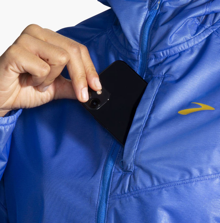 Brooks Womens All Altitude Jacket- Bluetiful/Golden Hour