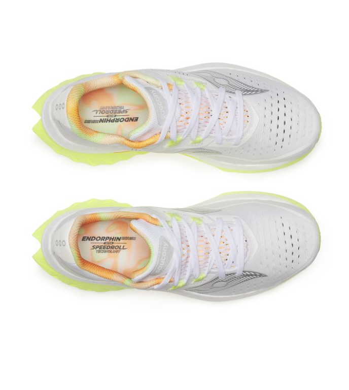 Saucony Womens Endorphin Speed White/Sunny Neutral SS25