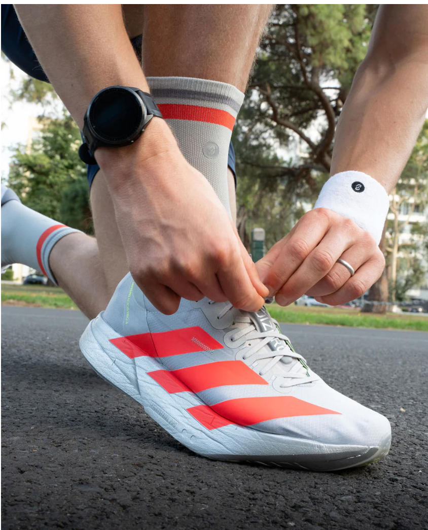 SHYU Racing Half Crew Socks - Silver/Red/Steel