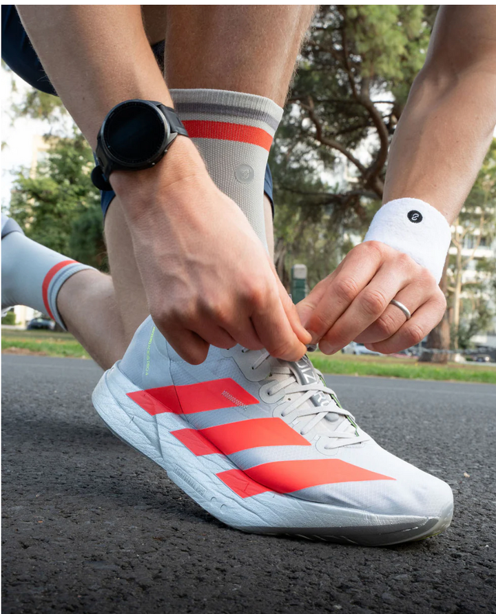 SHYU Racing Half Crew Socks - Silver/Red/Steel
