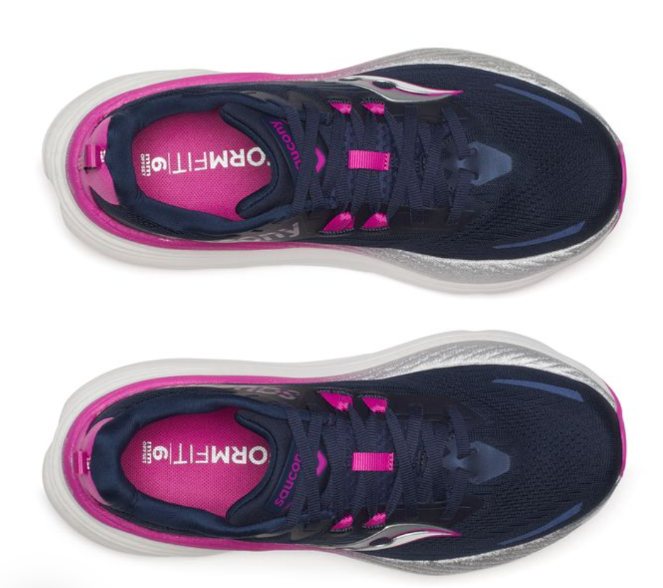 Saucony Womens Hurricane 24 - Navy/Fuchsia  - Stability