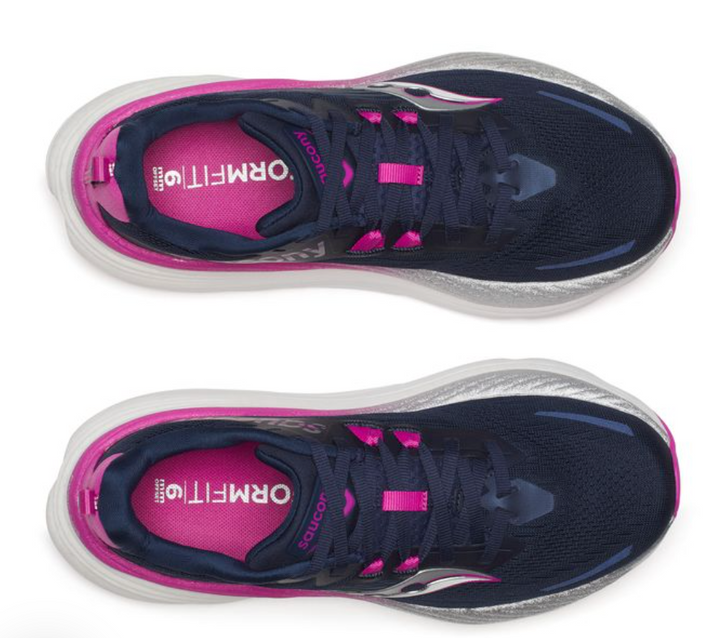 Saucony Womens Hurricane 24 - Navy/Fuchsia  - Stability
