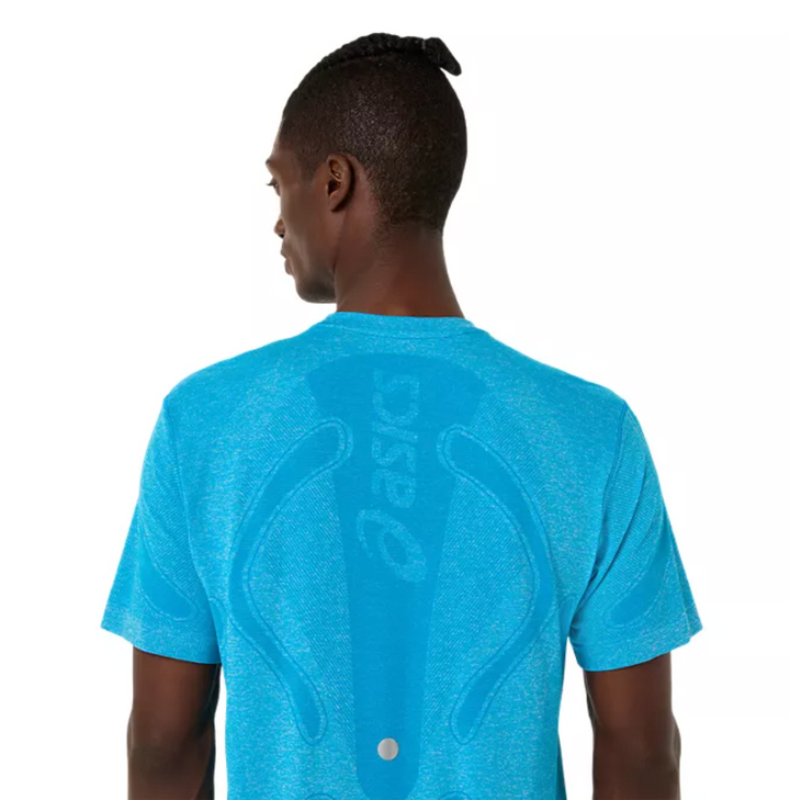 Asics Mens Road Seamless SS Top - Aegean Blue/Sky