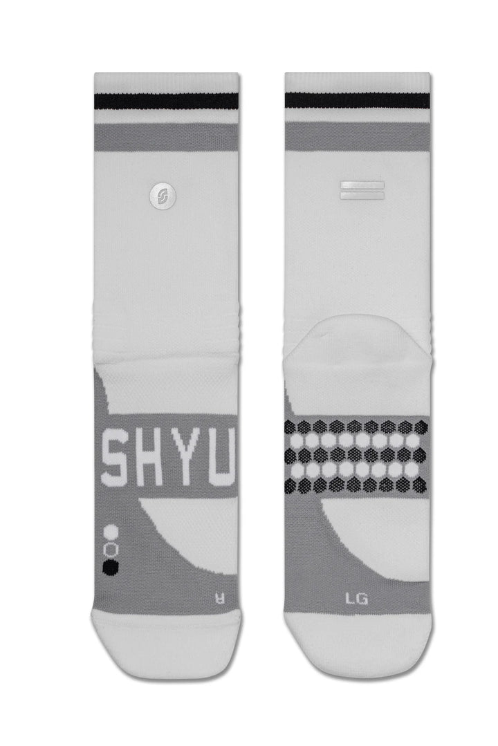 SHYU Racing Half Crew Socks - White/Grey/Black