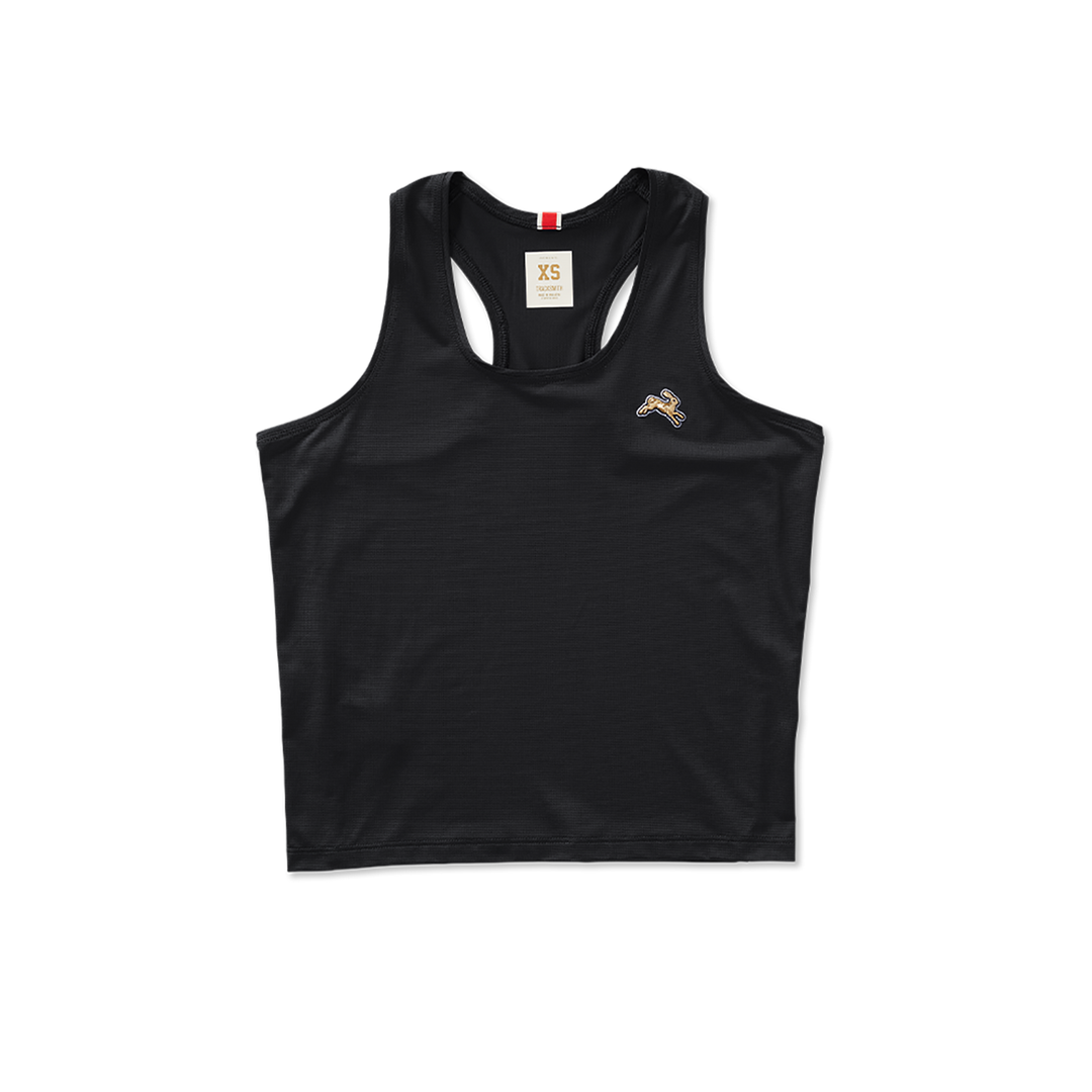 Tracksmith Womens Twilight Crop Tank - Black - SS26