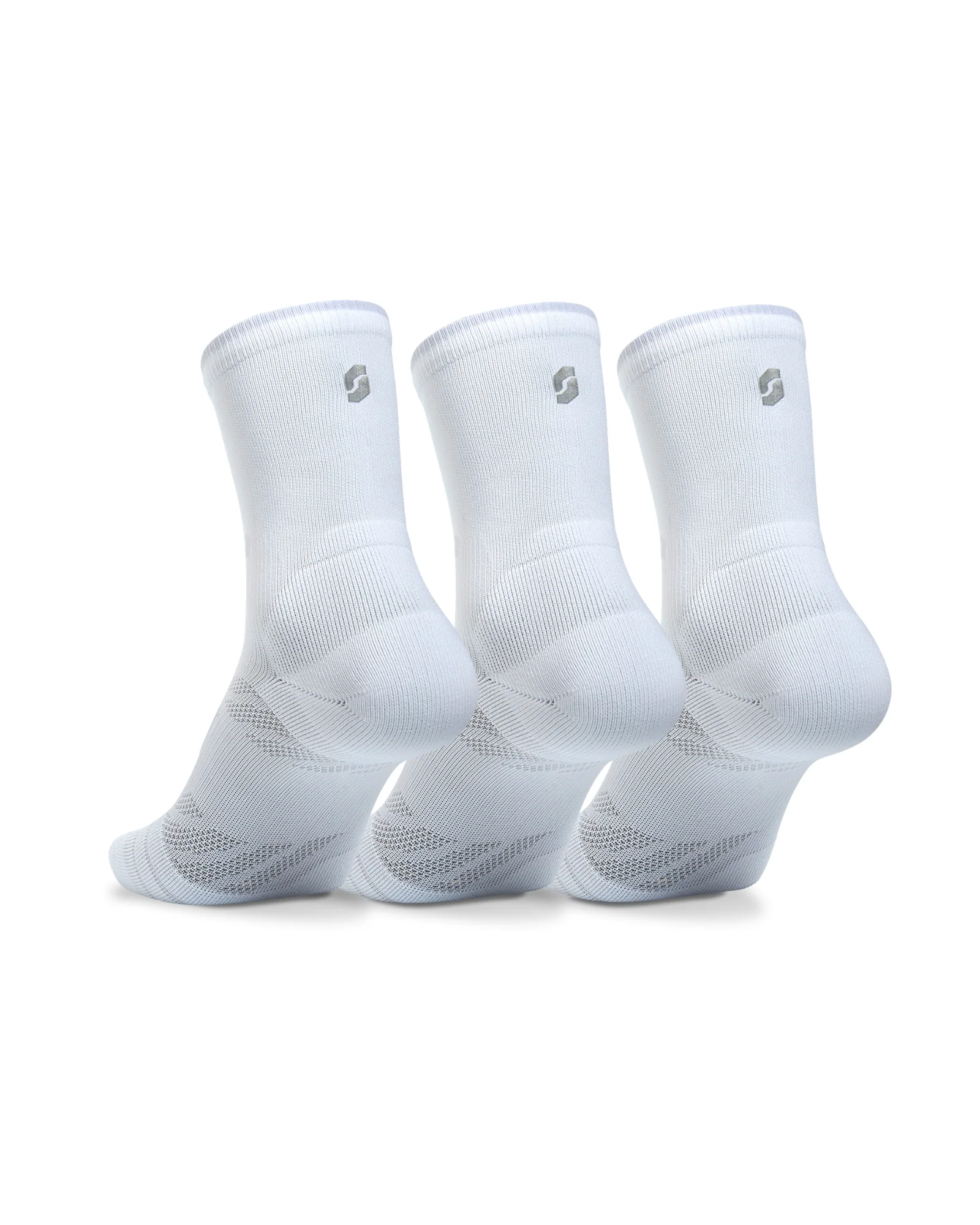 SHYU Training Half Crew Socks 3 Pack - White - AW26