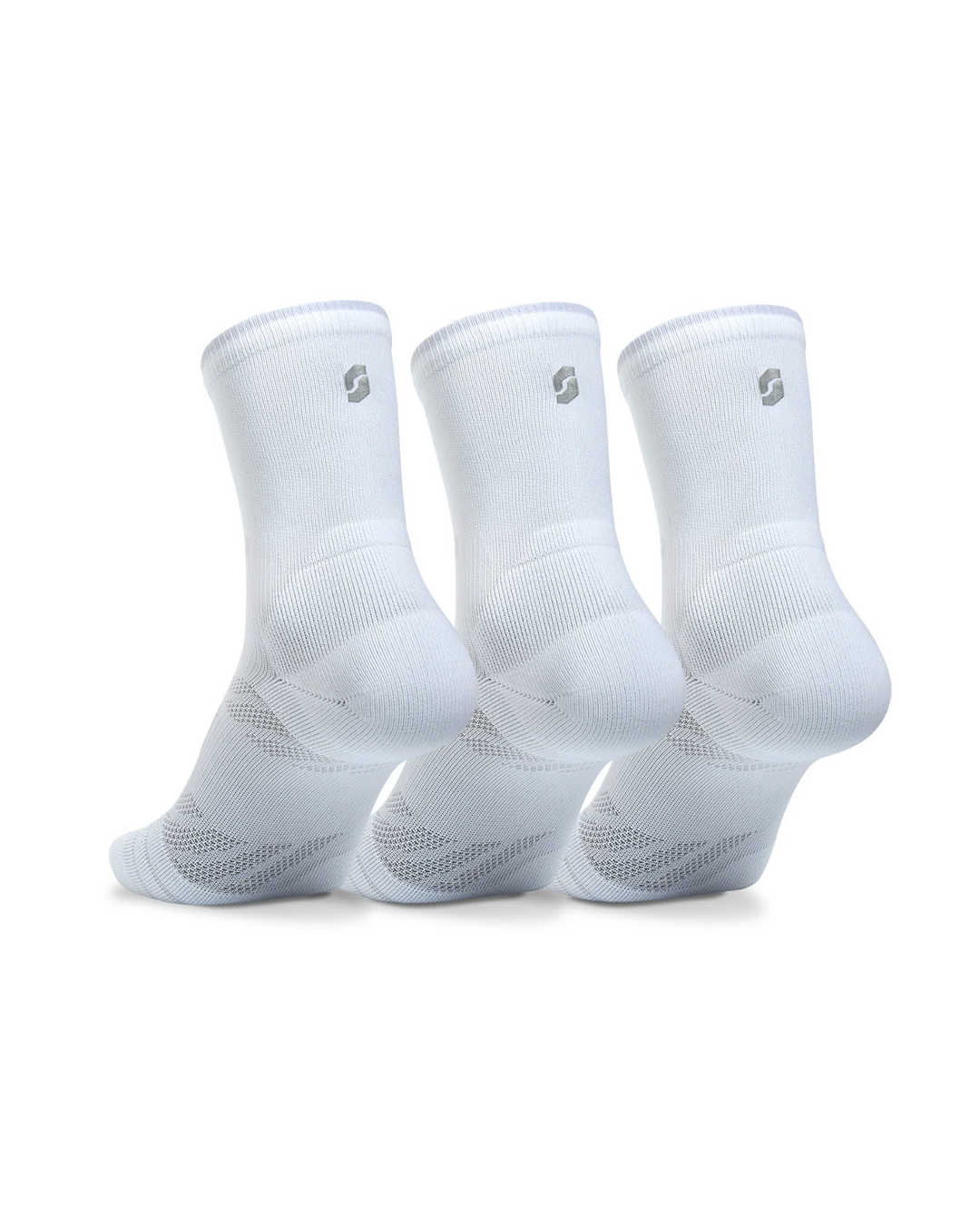 SHYU Training Half Crew Socks 3 Pack - White - AW26
