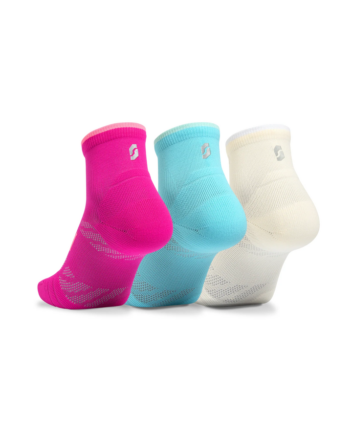 SHYU Racing Quarter Crew Socks 3 Pack - Vivid - AW26