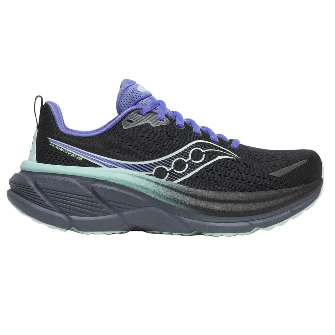 Saucony Womens Hurricane 25 - Black/Calm - Stability - SS26