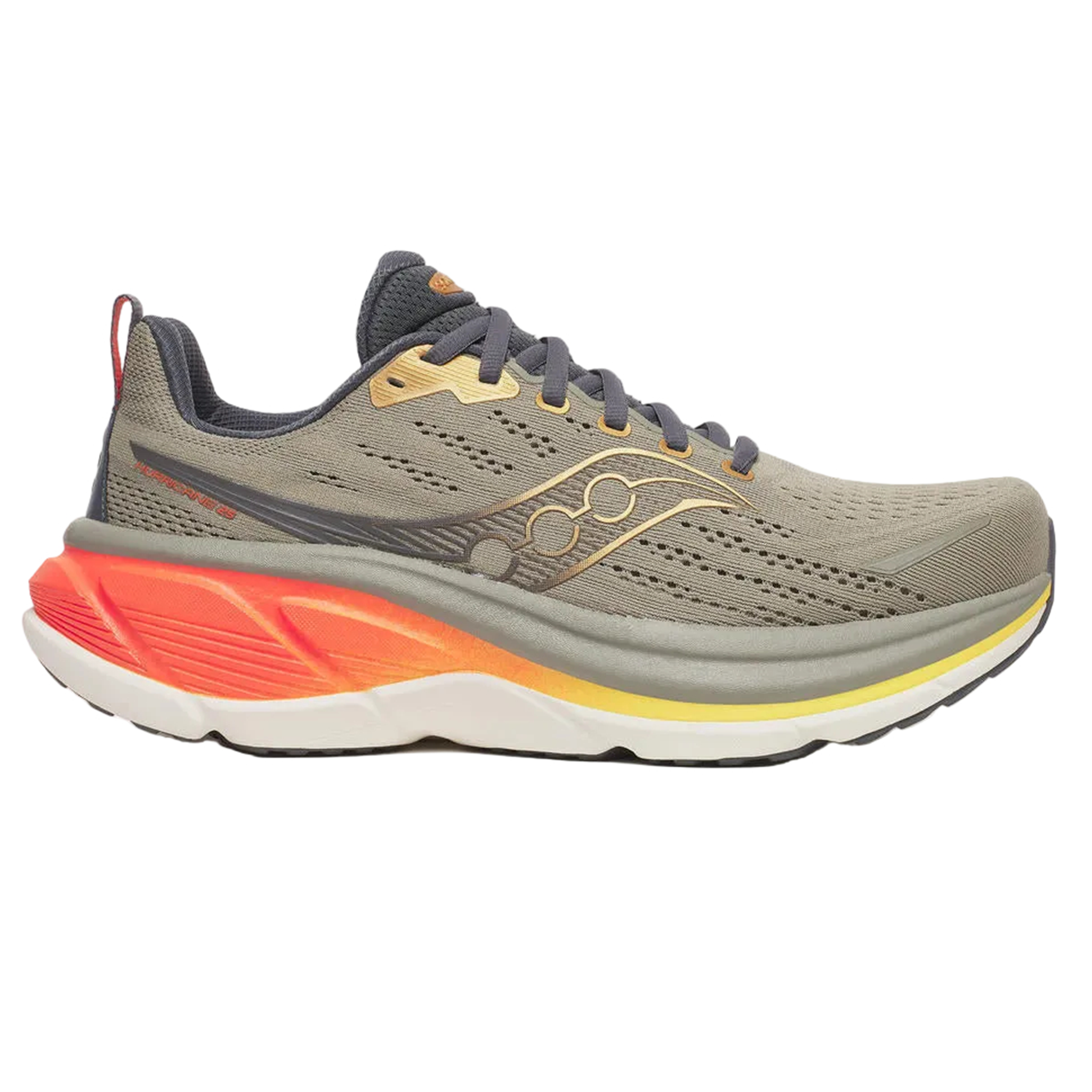 Saucony Mens Hurricane 25 - Laurel/Fire - Stabilité - SS26