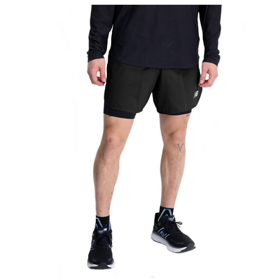 New Balance Mens Q Speed 6 Inch 2-in-1 Short - Black