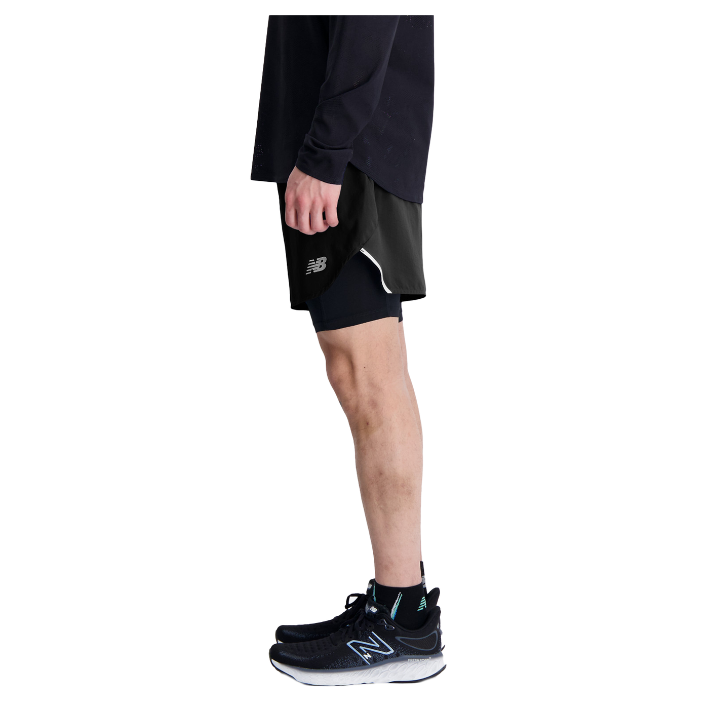 New Balance Mens Q Speed 6 Inch 2-in-1 Short - Black