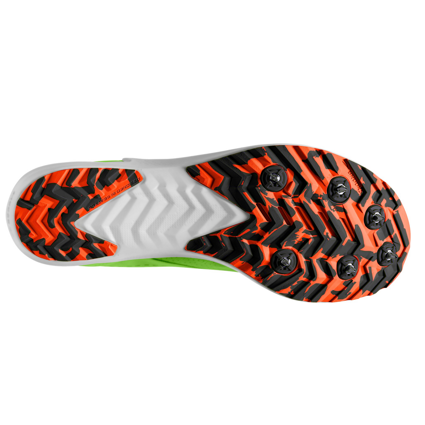 Brooks Draft XC - Green Gecko/Red Orange/White