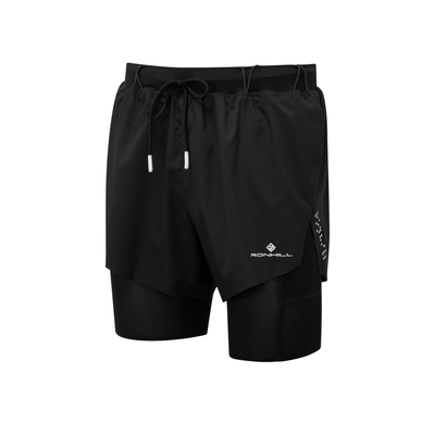 RonHill Mens Tech Distance Twin Short - All Black