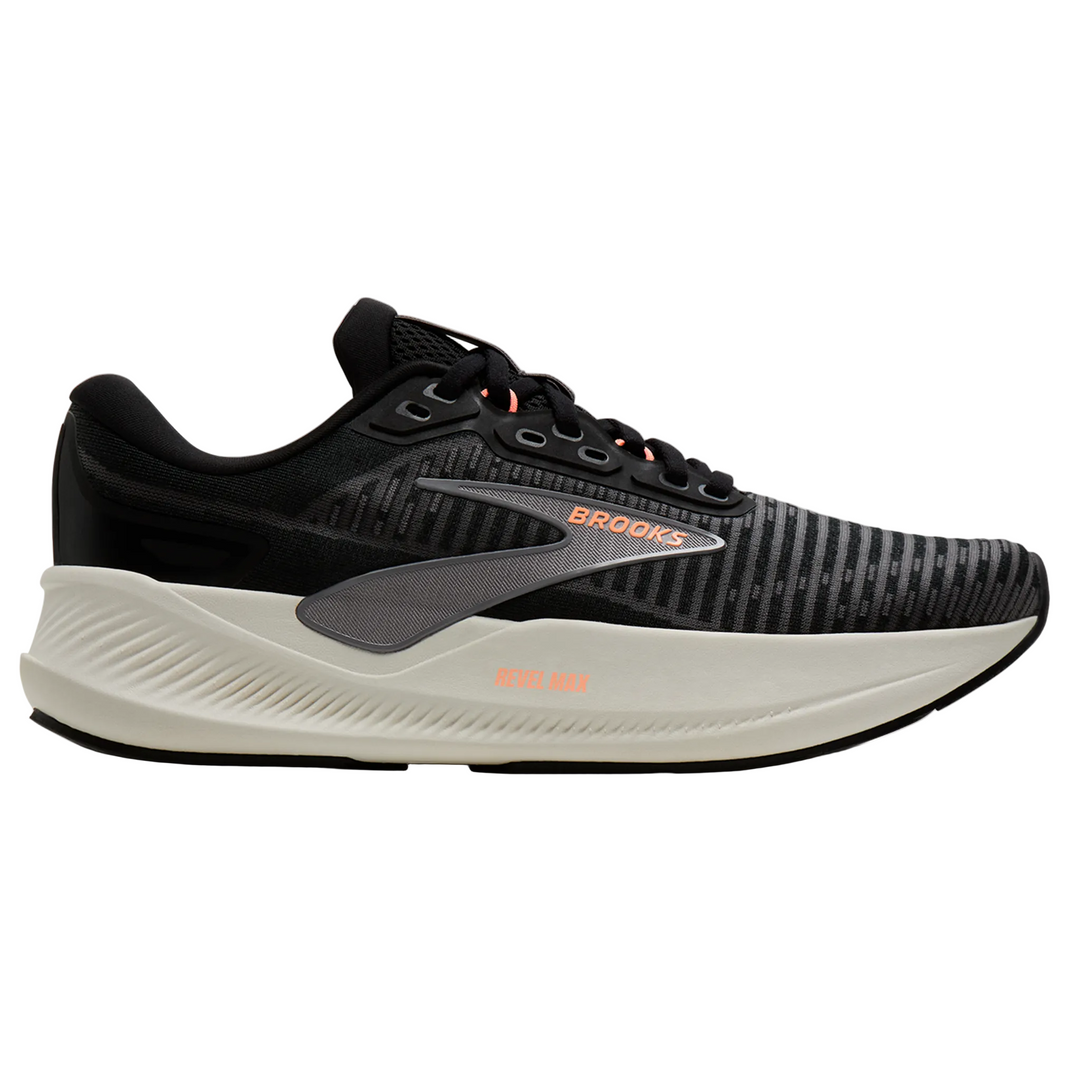 Brooks Womens Revel Max - Black/Blackened Pearl/Coral - Neutral - AW26