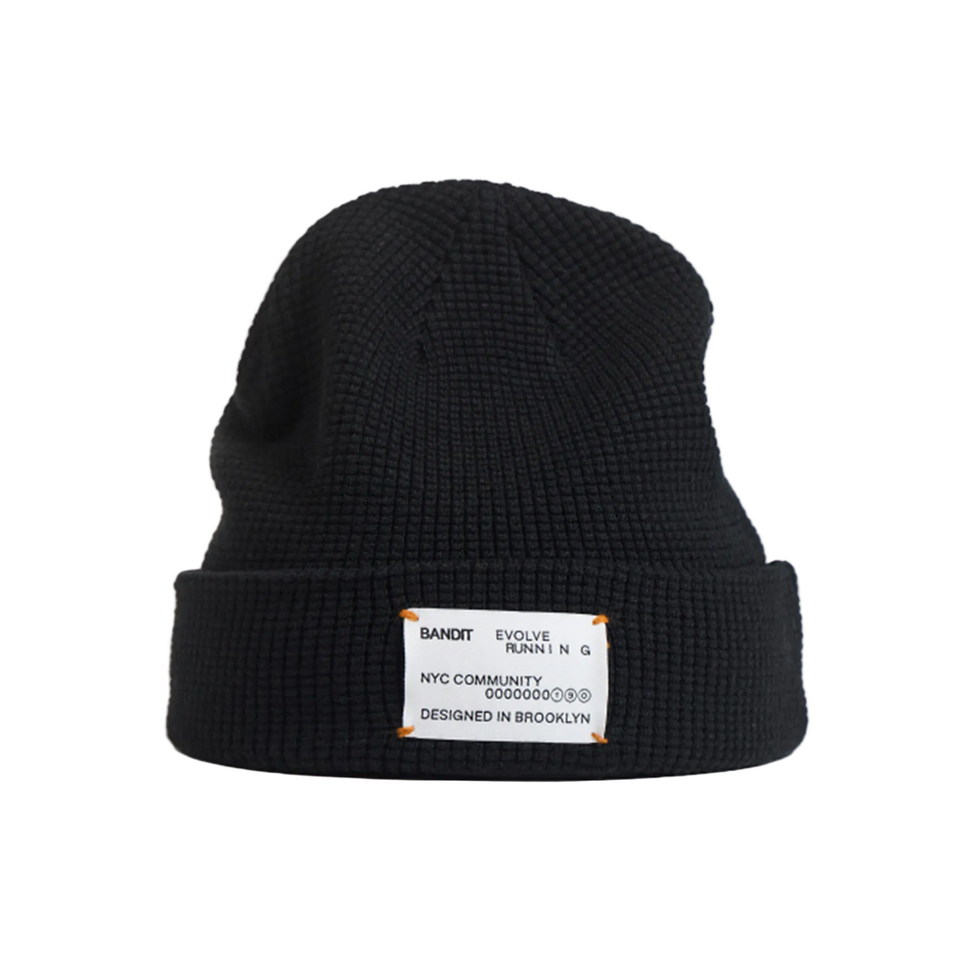 Bandit Waffle Patch Beanie - Bandit Black - SS26