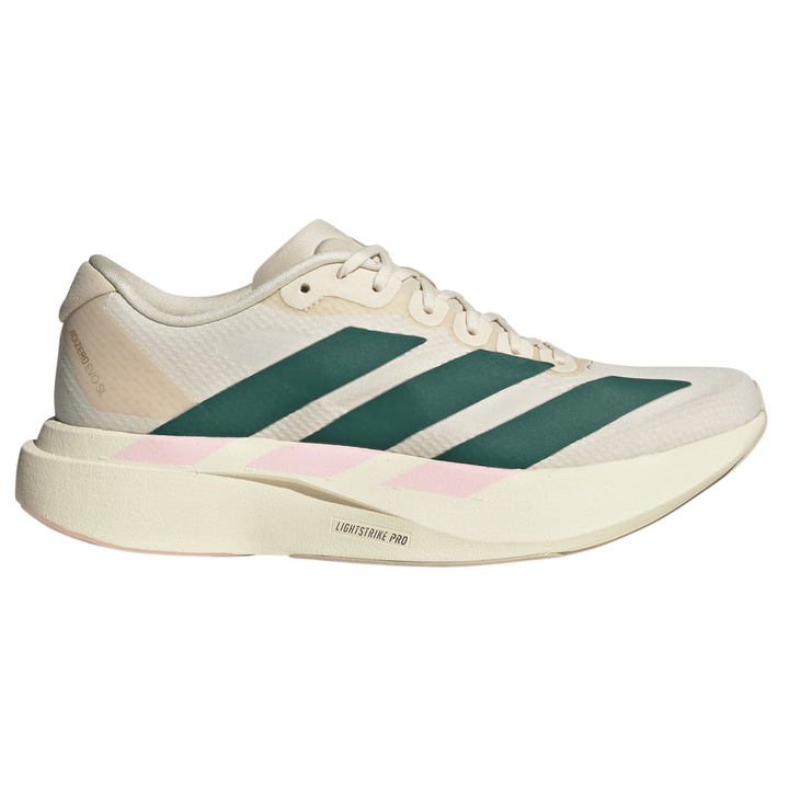 Adidas Womens Adizero Evo SL Woven - Wonder White/Collegiate Green/Clear Pink - Neutral - AW26