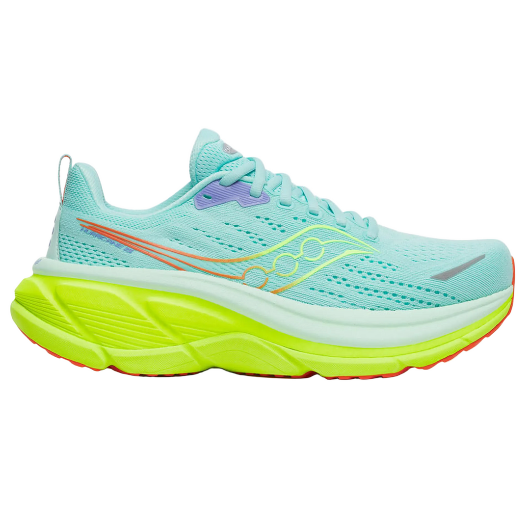 Saucony Womens Hurricane 25 - Aqua/Citron - Stability - SS26
