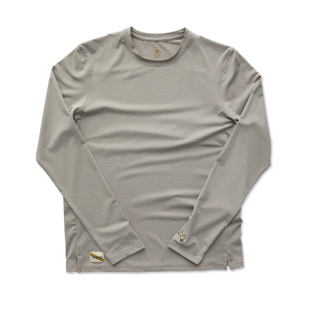 Tracksmith Mens Session Long Sleeve Tee - Dove - AW26