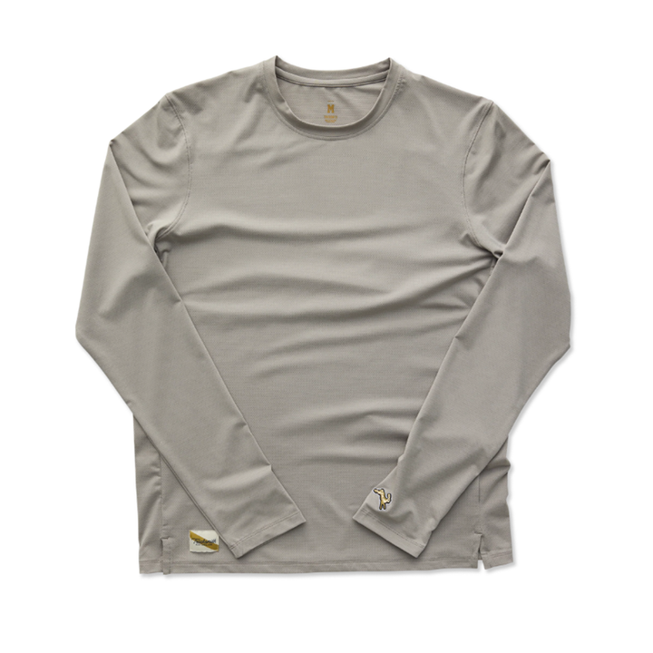 Tracksmith Mens Session Long Sleeve Tee - Dove - AW26