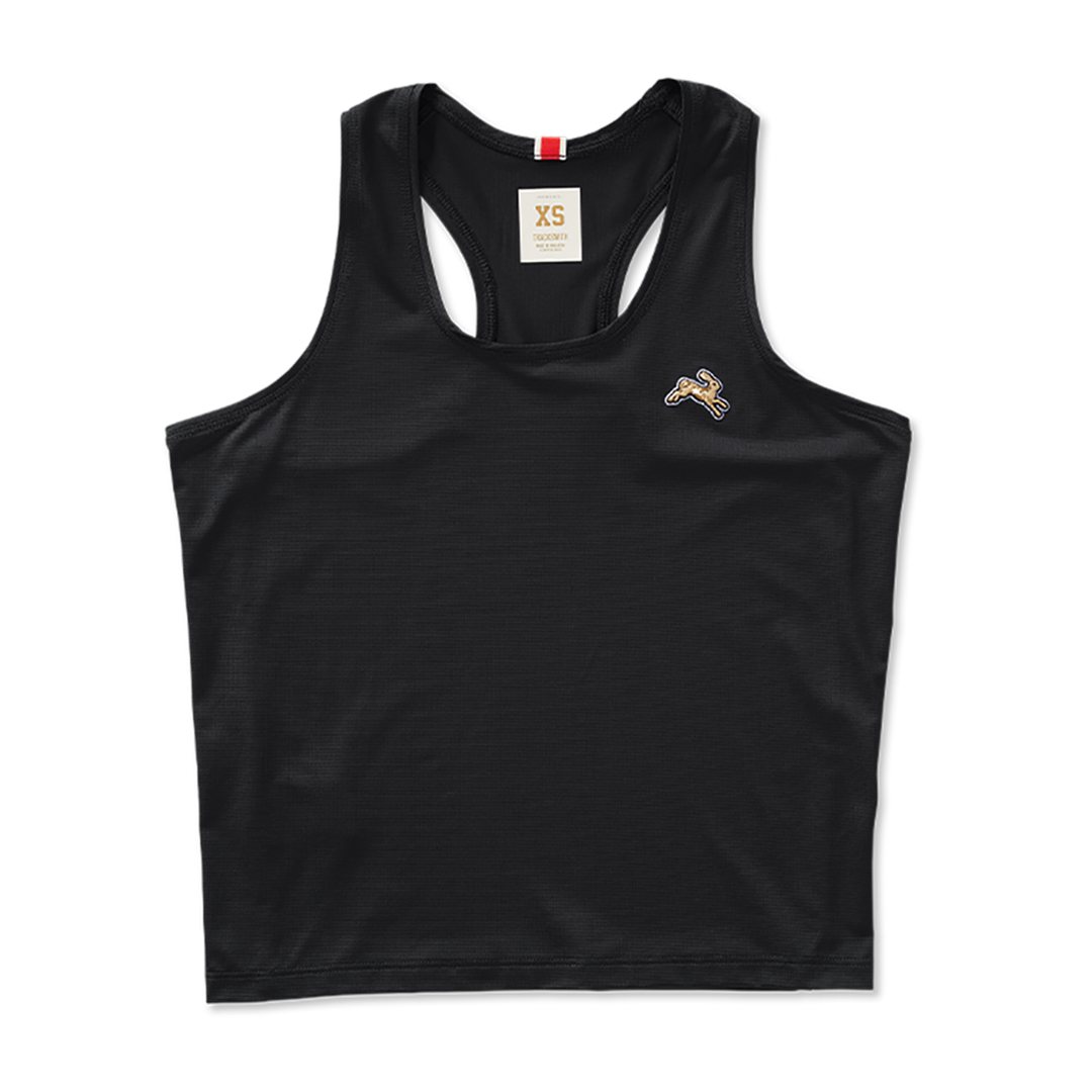 Tracksmith Womens Twilight Crop Tank - Black - SS26