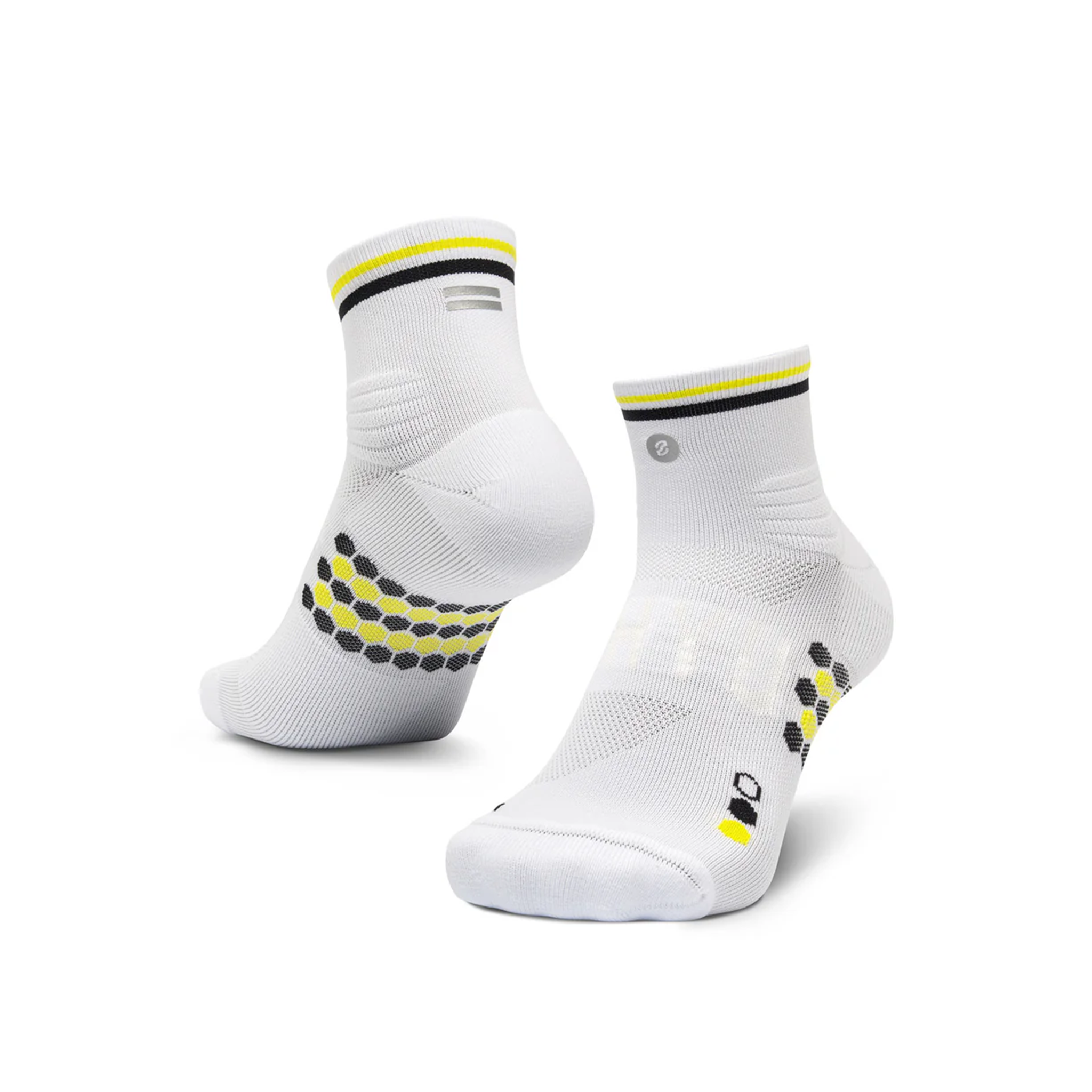 SHYU Racing Quarter Crew Socks - White/Black/Honey