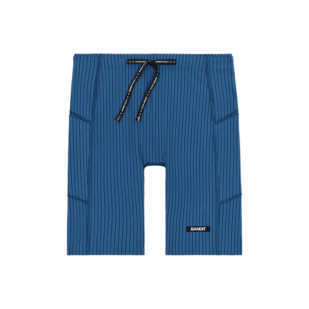 Bandit Mens Striped Cadence™  7" Pocket Half Tights - Ink Blue/ Aegean - SS26