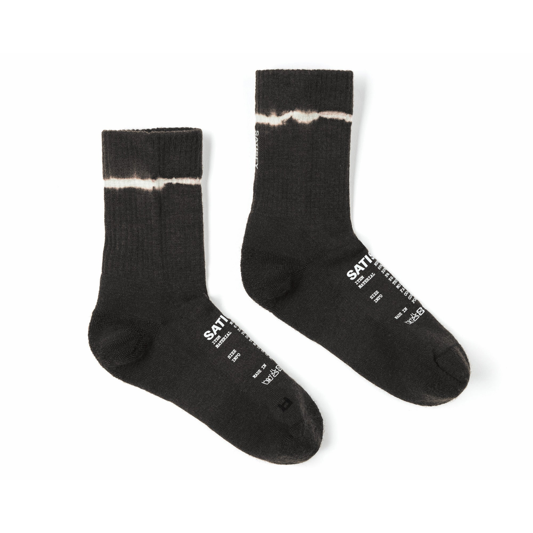 Satisfy Merino Nylon Tube Socks - Tie Dye Black - AW26