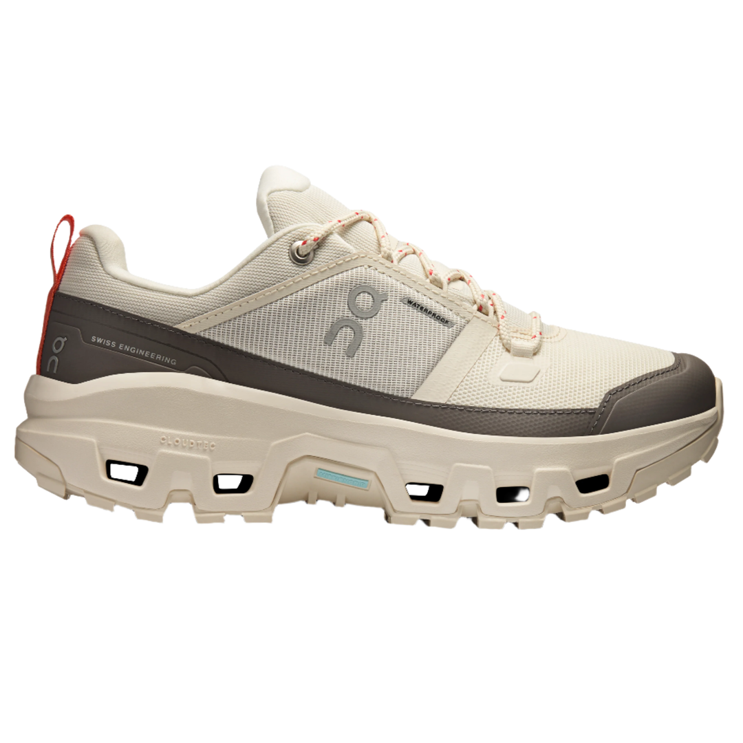 ON Womens Cloudrock Low Waterproof - Ivory/Ivory - Trail - AW25